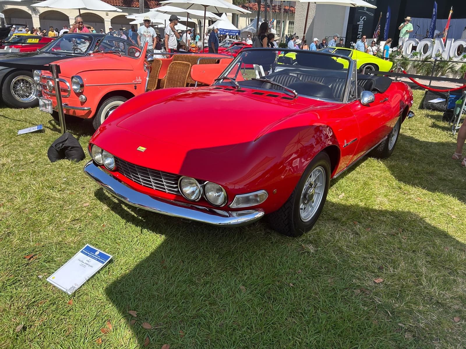 Delray Beach Concours d'Elegance 2025, Old School Square · The 1967 Fiat Dino 2000 Spider